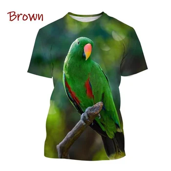 nové liečivá série nové módne zvierat papagáj 3D tlač roztomilý vták papagáj vzor neutrálne novinka osobnosti T-shirt