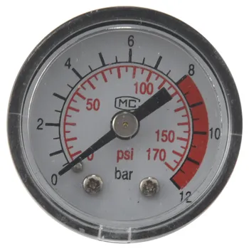 0-12BAR 0-170PSI 10 mm Závit Plyn Čerpadlo Vzduch tlakomer Kompresora Manometer