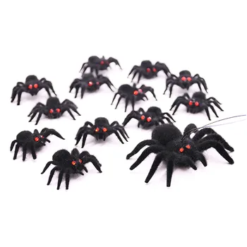 10Pcs Simulované Pavúky Plastové Hrnú Malý Pavúk Halloween Strašidelné Dekorácie Plyšové Spider Zložité Rekvizity