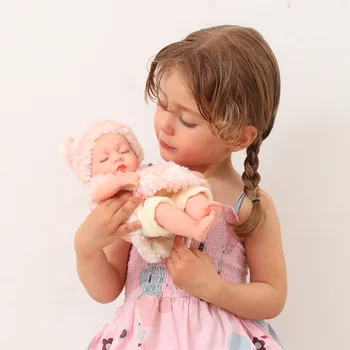 11 palcový smalt mini Reborn bábiky s očami zatvorenými imulated končatín dieťa môže otáčať 4-6 ročná dievčina hračka vzdelávania v ranom veku