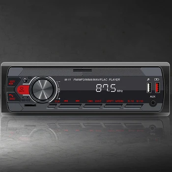 12V Auto Stereo Rádio, Diaľkové Ovládanie Bluetooth-kompatibilné Auto MP3 Prehrávač, FM/USB/AUX Digitálne Rádio, Zabudovaný Mikrofón RGB Svetlo