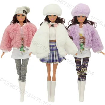 1set Nové Bábiky Oblečenie Oblečenie Bunda + Módne Farby Sukne +Klobúk Vhodný Pre 11.8 palcový Bábika Barbie Ležérne Oblečenie