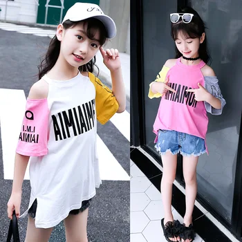 2023 Kórea Lete sú Deti T-Shirt Deti Oblečenie Tlač Základnej Dievčatá T-Shirts Roztomilé Deti T-shirts O-Krku, Krátke Rukávy Topy