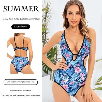 2023 Letné Nový-kus Tlač Bikiny Žien tvaru Duté z Sexy Plavky Brazílska Žena Pláži plavky plážové oblečenie