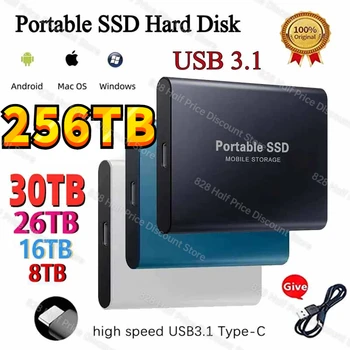2023 Mini Prenosné SSD 2tb Typ-C/USB3.1 Vonkajšie Mobile ssd High Speed 4TB 8TB 16TB Pevný Disk Notebooku disco duro