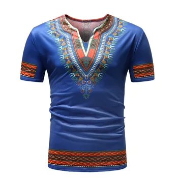 2023 Nové Mužov Európskych a Amerických Mužov veľký Africký Etnický Štýl Vytlačené Krátke Rukávy V-neck T-shirt
