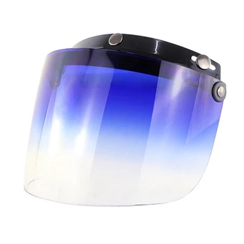 3-snap Bublina Štít Clonu Otvorené Tvár Prilby, Slnečné Clony s Farebnými Prilba Objektív Tvár Objektív pre Motocykel Koni H7JD