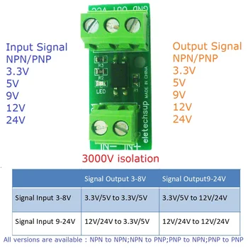 3ks 3-24V NPN PNP Signál Vzájomnej Converter Logika Úrovni Izolant pre Arduino MEGA PI Nano V3 PLC RS485 Digitálne IO Modul