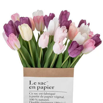 49 cm Tulipán Umelý Kvet Skutočný Dotyk Falošné Kvetinové Kytice pre Svadobné Dekorácie, Kvety, Domáce Garen Dekor Kvetinová Výzdoba