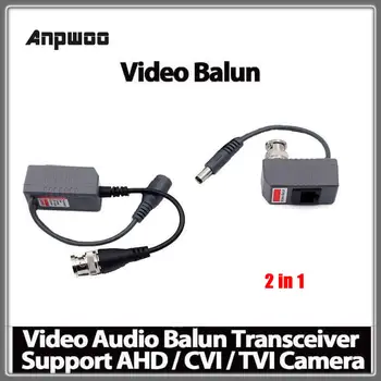 5 pár 2 v 1 CCTV Kamera Video Balun Vysielač BNC Konektor RJ45 UTP Video a Napájanie cez CAT5/5E/6 Kábel Bezpečnosti Anpwoo