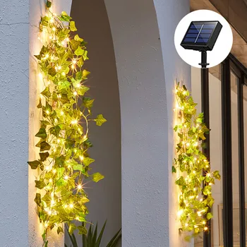 5m/10m Solárny Zelené Listy Viniča String Svetlo Javorové Listy Garland LED Reťazec Svetlá Flexibilné Dekoratívne Vonkajšie Strany