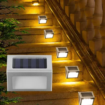 6 LED Solárne Schodisko, Svetlá Nepremokavé Vonkajšie Krok Plot Lampa na Palube Cesta Záhrada Dvore