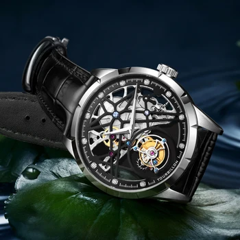 AESOP Lietania náramkové hodinky Pre Mužov Machanical Sledujte Muž Kostra Hodiny Sapphire Hodinky Luxusné Muž Ručné Navíjanie Hodinky Tourbillon