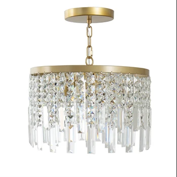 Art deco Gold okolo LED crystal prívesok lampa listry de cristal Luxusných domov Princezná Jedáleň, kuchyňa, Reštaurácia, Bar Osvetlenie