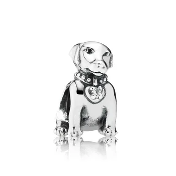 Autentické 925 Sterling Silver Perličiek Labrador Psa Kúzlo Fit Ženy Pandora Náramok Náramok Darček DIY Šperky