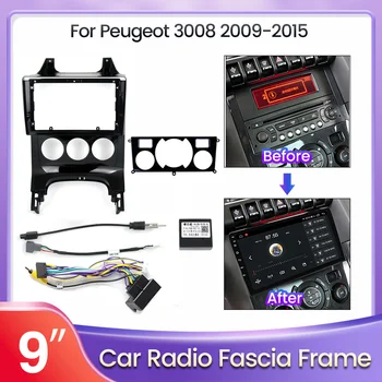 Auto Centrum Rám Fascia Adaptér Canbus Box pre Peugeot 3008 2009-2015 Auto Android Obrazovka Rádio Prehrávač Dash Montáž Panel Auta