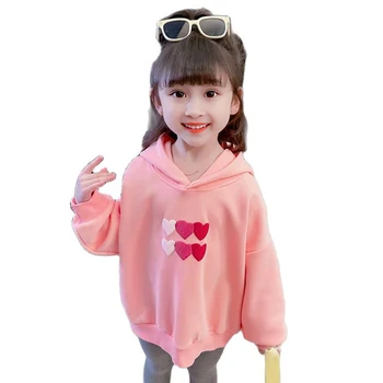 Baby Chlapci, Dievčatá Oblečenie Srdce Vzor Hoodies kórejské Deti Kapucňou, Batoľa Mikina detské Oblečenie Coats