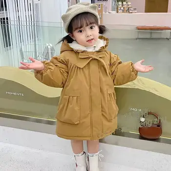 Baby Dievčatá Koláč Prekonať Zimné Teplá Bavlnená Bunda Coats 2023 Nový Kórejský Módne Detské Oblečenie Plus Hrubé Deti Zvrchníky -20