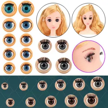 Bábika Činnosť Oči Bábika Eyechips s Mihalnicami Simulácia Aktívne Buľvy Bábika Koľajových Oči DIY Doll Eyes