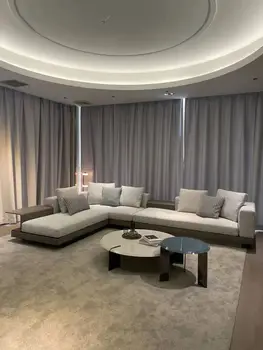 Connery textílie gauč taliansky minimalistický obývacia izba, veľká vila high-end dizajnér rohu bavlny a ľanu gauč