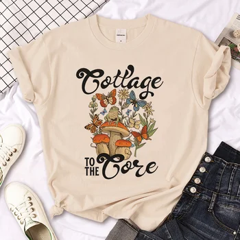 Cottagecore top ženy anime Tee dievča y2k oblečenie