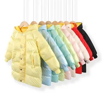 Detské nadol bunda oslnivé farby dievčatá pribrala strednodobom a dlhodobom detské bavlnené oblečenie Chlapec detské zimné oblečenie