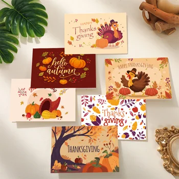 Deň vďakyvzdania Pohľadnice Jeseň Zber Tekvica Šťastný deň Vďakyvzdania Turecko Thanksgiving Party Pozvánky s Obálka