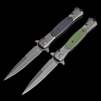 DuoClang Stiletto Skladacie Čepeľ Noža Full Titanium Čepeľ G10 Rukoväť Vreckové EDC Nožov Vybavenie na Prežitie
