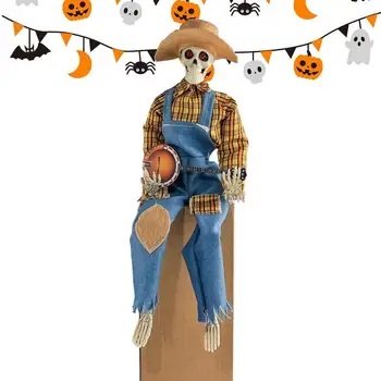 Halloween Kostra Figúrky Svetelný Lebky Socha Pre Miestnosti Realistickým A Strašidelné Lebky Socha Na Izbe Okno Strašidelný Dom