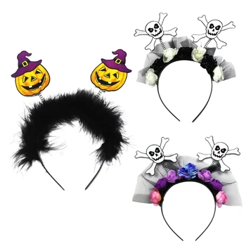 Halloween Lebky hlavový most Deň Mŕtvych Kostým Kvet Hairband Šperky Cosplay Party Lebky Rose Veniec hlavový most