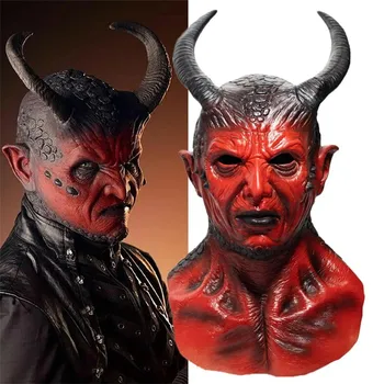 Horor Diabol Latex Maska Cosplay Strašidelné Demon Hellfire Zviera Žart Prilba Fáze Výkonu, Karneval, Halloween Party Rekvizity