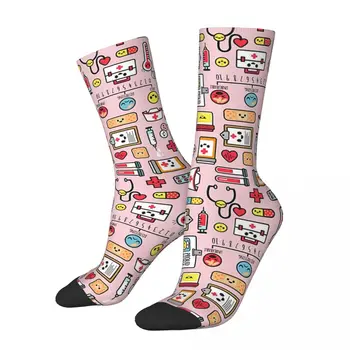 Hrdí Na to Byť zdravotná Sestra Ružové Ponožky Telocvični 3D Tlač Chlapec Dievčatá Polovici teľa Ponožka