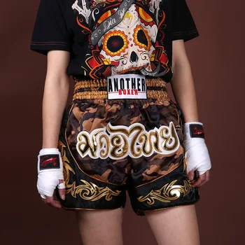 Kamufláž Thai Boxing Šortky Kop Crossfit Boj Boj proti Šortky Patchwork Boxer Športové pánske Trenírky Deti MMA Muaythai Nohavice XXXL