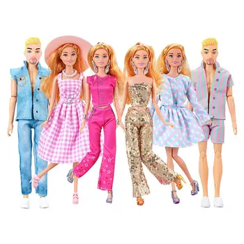 Kawaii Položky Módne 4 Štýl Žena Žena Šaty +2 Štýl Muž Muž Ken Bábiky Oblečenie Rýchle dodanie Doplnky Pre Barbie DIY Hra