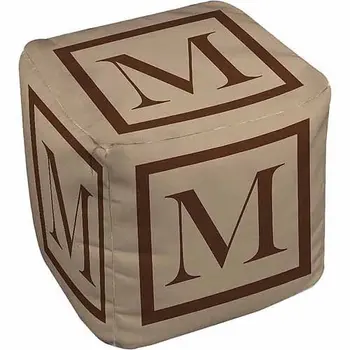 Klasický Blok Monogram Pouf, Karamel Pre obývacia izba Voľný Gauč Nábytok Stoličky