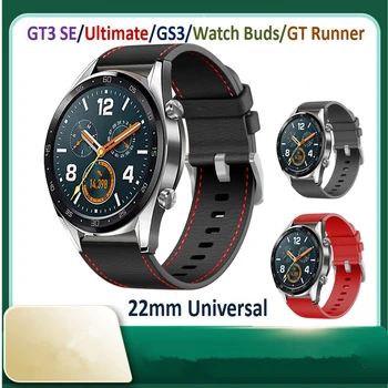 Kožený Remienok 22 mm Náramok Pásmo pre Huawei Watch3 PRO Nový/GT3 SE/Ultimate/GS3/GT Runner Pozerať na Zápästie pre Amazfit GTR 3 pro Hodinky