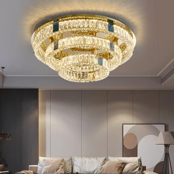 LED Luxusné Crystal Stropné Svetlá, Lustre pre Obývacia Izba, Spálňa, Kuchyňa Decor Domov Stropné Lampy, Lustre Zlato Lampara techo