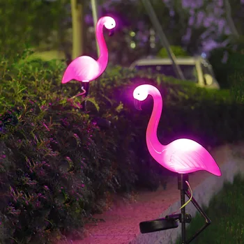 LED Trávnik Solárne Flamingo Lampy Vonkajšie Solárne Záhradné Svetlo Nepremokavé Dvore Cesta Dekoratívne Osvetlenie pre Terasa Dvore Cesta