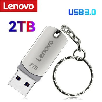 Lenovo 2TB USB 3.0 kl ' úč High Speed Flash Pôvodné Kovové Pero Disk 1 TB Portable Nepremokavé U Diskov Mini SSD Memoria Pre PC