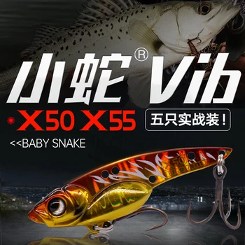Lurefans Lákať Nadšenec Dlho Hodiť Návnadu Kovové Návnadu Vib Malý Had Praktické Vyhovovali X50X55 Pokrútené Sea Bass