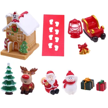 Mini Dekoratívny Doplnok Mini Figúrky, Vianočné Simulované Domu Domov Resinových Doplnkov Miniatúr