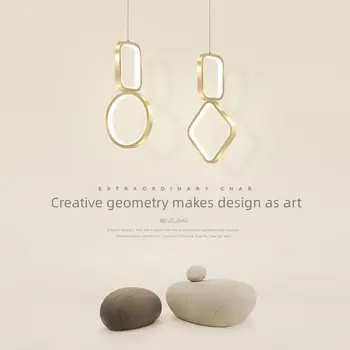 Moderný Minimalistický Prívesok Svetlo Tvorivé Geometrie Nočné Svetlo Art Design Visí Lampa Salón Kaviareň Jedálenský Stôl Dekor Droplight
