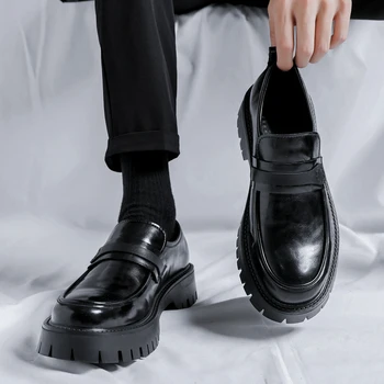 Muži Móda Jar Jeseň Luxusné Šaty Topánky Mens Oxfords Denne Office Business Topánky Pánske Mokasíny Bežné Kožené Topánky Platformu