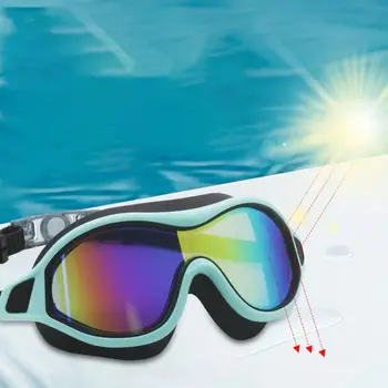 Nastaviteľné Vodotesný Silikónový Veľký Rámik Anti-UV elektrolyticky pokrývajú Šošovky Plávanie Okuliare Plavecké Okuliare, Plavecké Okuliare