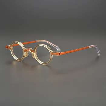 Nové retro klasické okuliare, rám mužov acetát dizajnér kolo optické okuliare Krátkozrakosť čítanie ženy malé tvár osobné okuliare