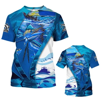 Nové Rybárske Tričká Vonkajšie Ryby 3D Tlač Streetwear Deti Tričká Topy Oblečenie, Muži, Ženy, Športové Ležérne Módne Nadrozmerné T Tričko