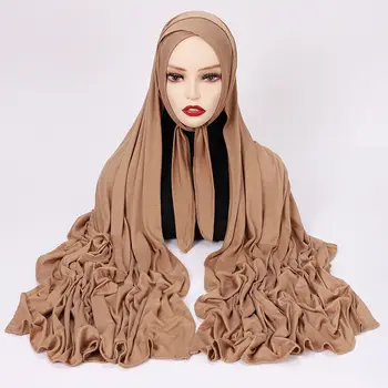 Nový Ženy Arabských Moslimských Hidžáb Šatku Headwrap Čipky Turban Khimar Malajzia Šály Shayla Islamskej pokrývku hlavy 75*175CM
