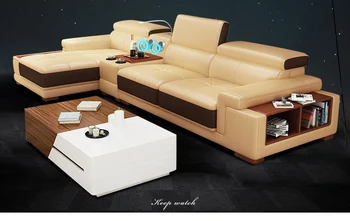 Obývacia Izba Gauč rohová sedačka reálne originálne kožené sedacie súpravy s úložným reproduktor, LED svetlo muebles de sala moveis para casa