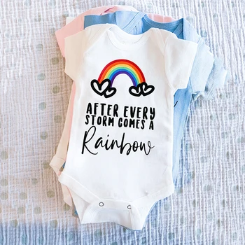 Po Každej Búrke Príde Dúha, Baby, Baby Rainbow Kombinézach Tehotenstva Oznámenie Babyshower Darček Móda