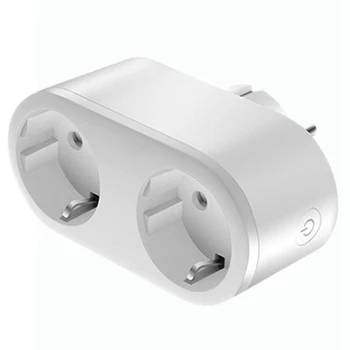 Prepínač Plug-Dual Socket EÚ Adaptér Tuya Inteligentný Život Monitorovanie elektrických Zásuviek EÚ Plug